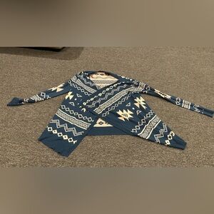 Ashley Blue Women's Sweater XL open front cardigan casual Navy LS soft comfy EUC